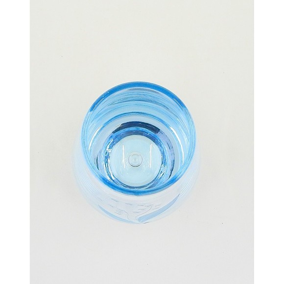 Randsfjord Handblown Glass Etched Bluebell Crystal Vase Controlled Bubble Base - Picture 6 of 12